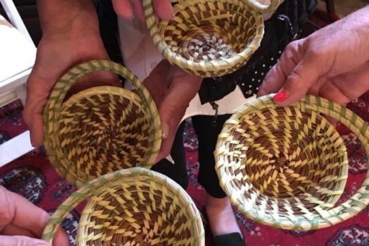 a basket of food on a table