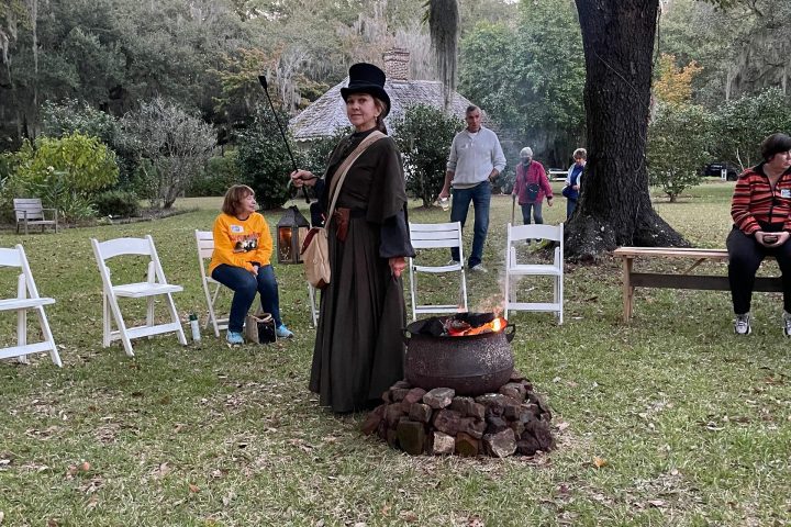 a group of people in a park