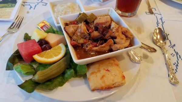 a plate of food on a table